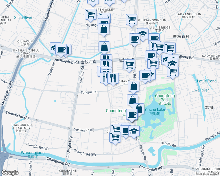 map of restaurants, bars, coffee shops, grocery stores, and more near in 