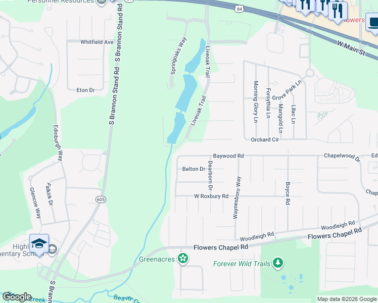 map of restaurants, bars, coffee shops, grocery stores, and more near 1012 Baywood Road in Dothan