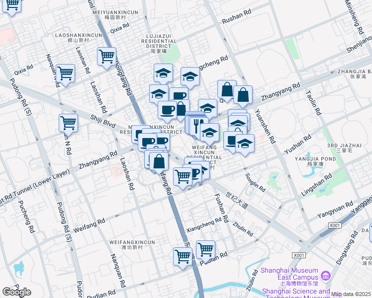 map of restaurants, bars, coffee shops, grocery stores, and more near in 