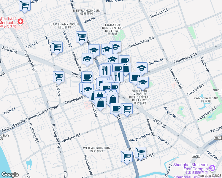 map of restaurants, bars, coffee shops, grocery stores, and more near in 