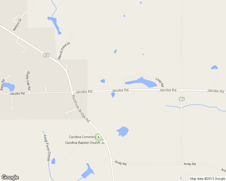 map of restaurants, bars, coffee shops, grocery stores, and more near Jacobs Road in Andalusia