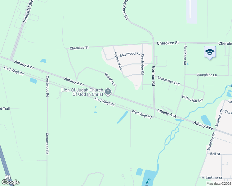 map of restaurants, bars, coffee shops, grocery stores, and more near 2902 Albany Avenue in Waycross