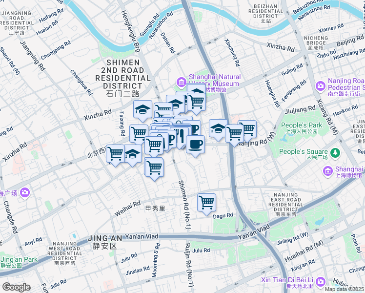 map of restaurants, bars, coffee shops, grocery stores, and more near in 