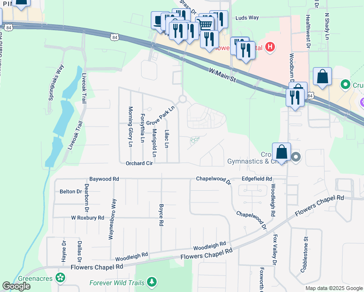 map of restaurants, bars, coffee shops, grocery stores, and more near 1008 Orchard Circle in Dothan