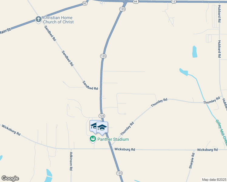 map of restaurants, bars, coffee shops, grocery stores, and more near 855 Highway 123 in Newton