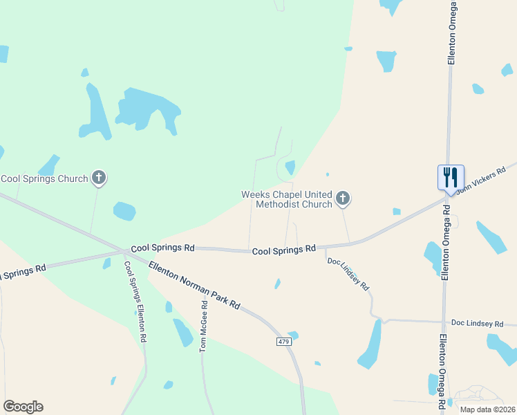 map of restaurants, bars, coffee shops, grocery stores, and more near 128-182 Oscar Weeks Road in Norman Park