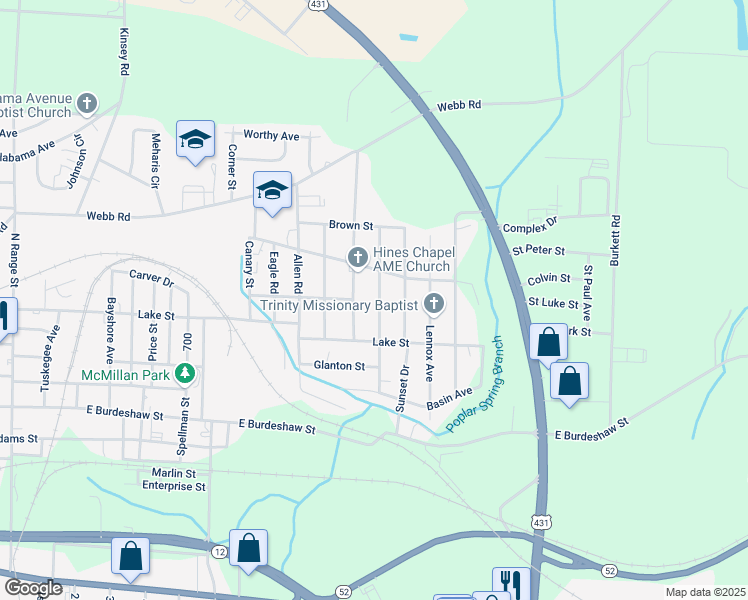 map of restaurants, bars, coffee shops, grocery stores, and more near 901 Wilder Avenue in Dothan