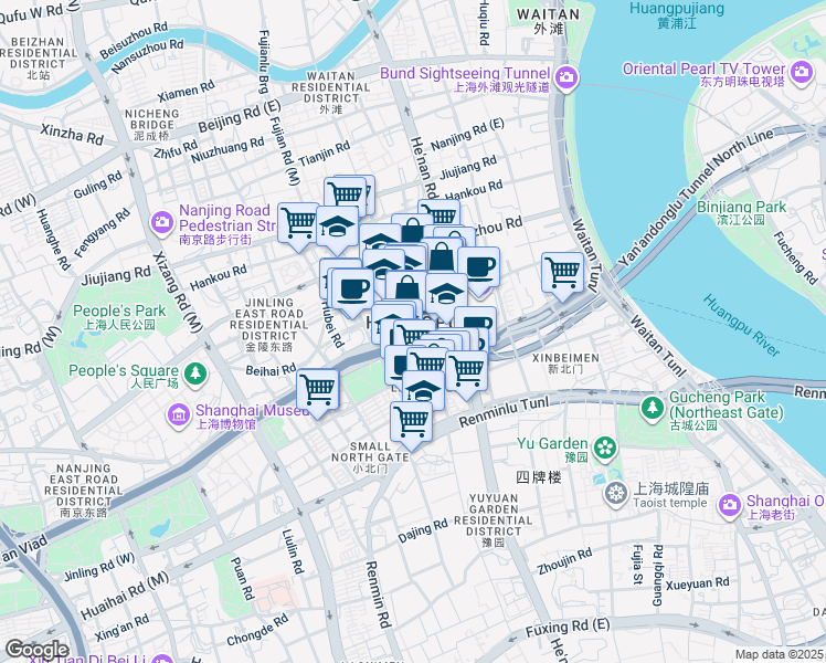 map of restaurants, bars, coffee shops, grocery stores, and more near in 