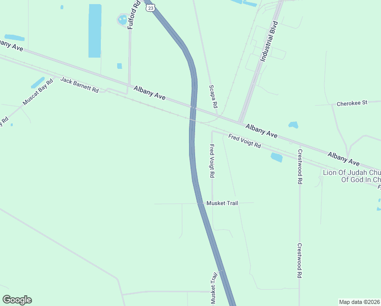 map of restaurants, bars, coffee shops, grocery stores, and more near South Georgia Parkway in Waycross