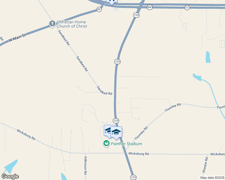 map of restaurants, bars, coffee shops, grocery stores, and more near 45-457 Highway 123 in Newton