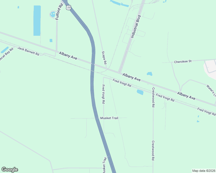 map of restaurants, bars, coffee shops, grocery stores, and more near 3165 Fred Voigt Road in Waycross