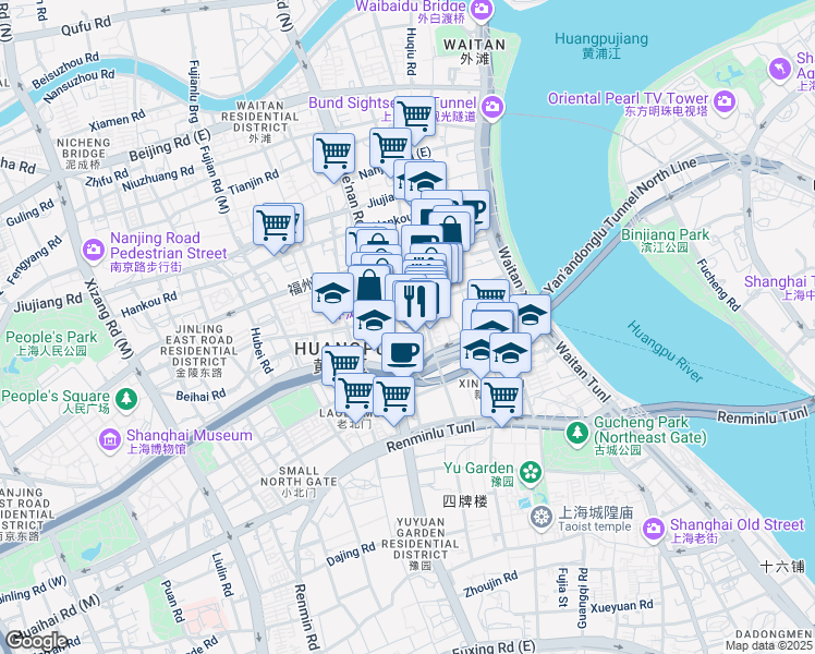 map of restaurants, bars, coffee shops, grocery stores, and more near in 