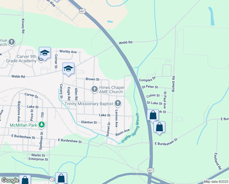 map of restaurants, bars, coffee shops, grocery stores, and more near 906 Lennox Avenue in Dothan