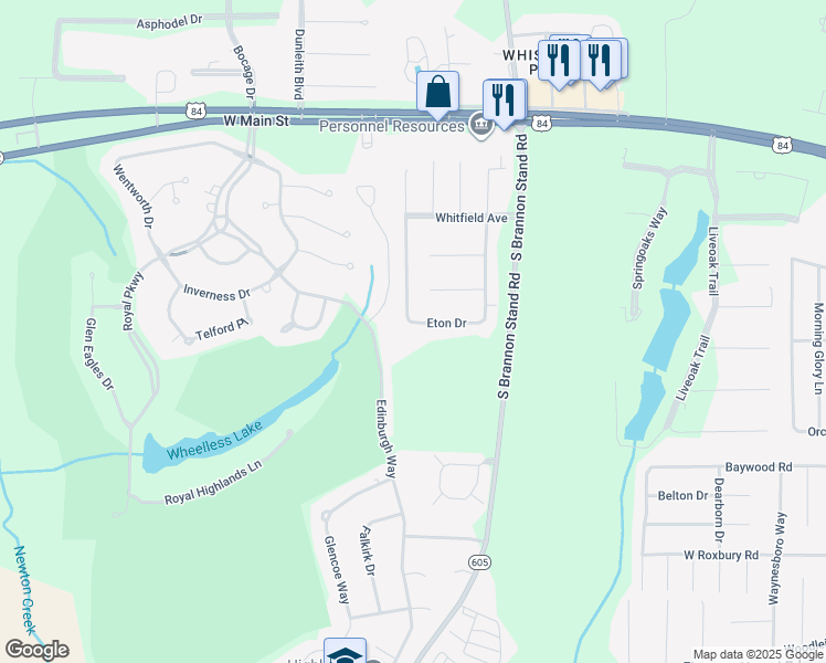 map of restaurants, bars, coffee shops, grocery stores, and more near 421 Eton Drive in Dothan