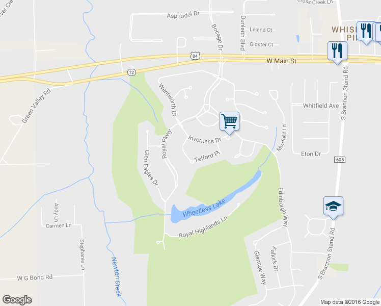 map of restaurants, bars, coffee shops, grocery stores, and more near 107 Telford Place in Dothan