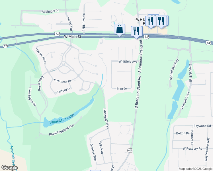 map of restaurants, bars, coffee shops, grocery stores, and more near 100 Muirfield Lane in Dothan