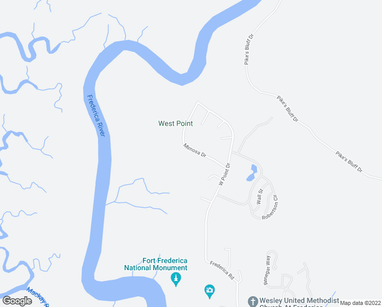 map of restaurants, bars, coffee shops, grocery stores, and more near 437 Mimosa Drive in Saint Simons Island