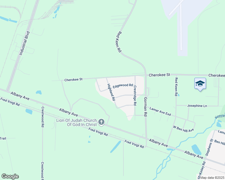 map of restaurants, bars, coffee shops, grocery stores, and more near 1521 Highland Road in Waycross