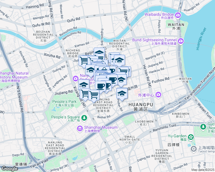 map of restaurants, bars, coffee shops, grocery stores, and more near in 