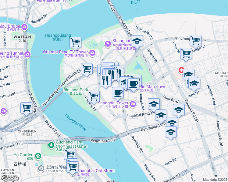 map of restaurants, bars, coffee shops, grocery stores, and more near in 