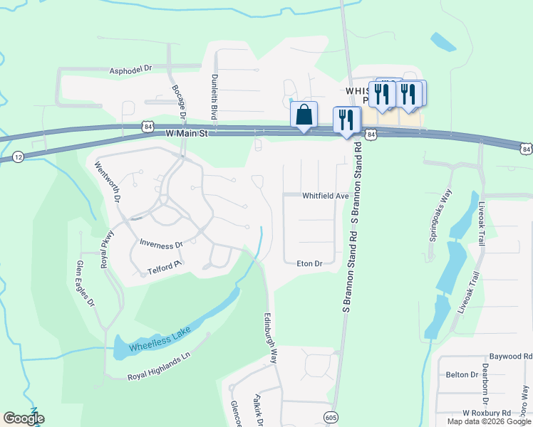 map of restaurants, bars, coffee shops, grocery stores, and more near 129 Muirfield Lane in Dothan
