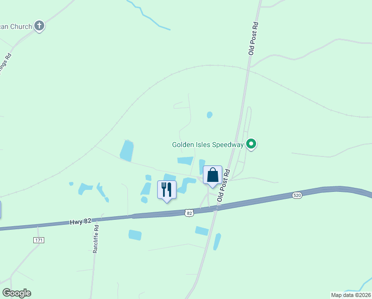 map of restaurants, bars, coffee shops, grocery stores, and more near 401 Auction Road in Brantley County