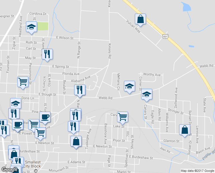 map of restaurants, bars, coffee shops, grocery stores, and more near 706 Moorehouse Road in Dothan