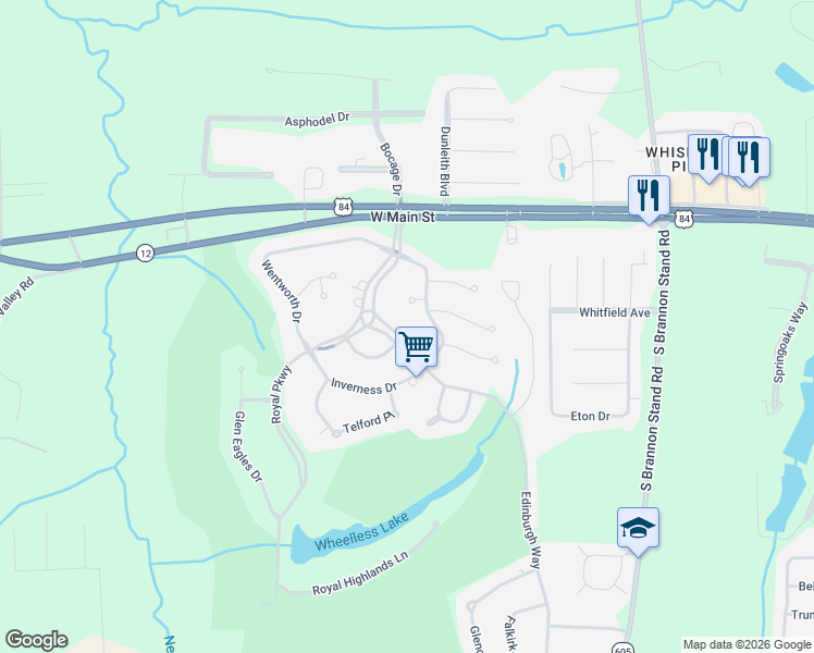 map of restaurants, bars, coffee shops, grocery stores, and more near 105 Edinburgh Way in Dothan