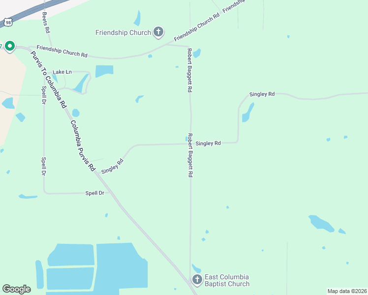map of restaurants, bars, coffee shops, grocery stores, and more near 132 Robert Baggett Road in Columbia