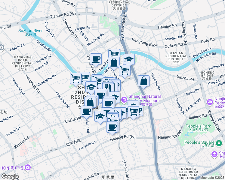 map of restaurants, bars, coffee shops, grocery stores, and more near in 