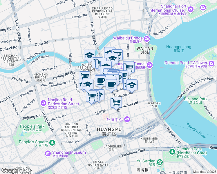 map of restaurants, bars, coffee shops, grocery stores, and more near in 