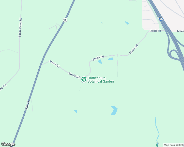 map of restaurants, bars, coffee shops, grocery stores, and more near 213 Steele Road in Hattiesburg