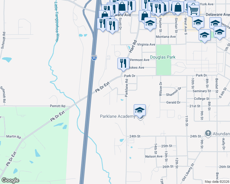 map of restaurants, bars, coffee shops, grocery stores, and more near 816 Hart Road Exd in McComb