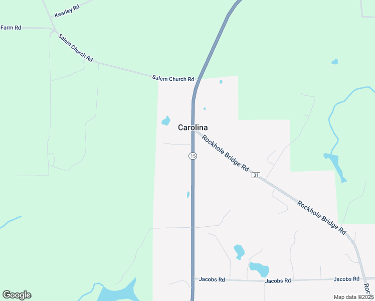 map of restaurants, bars, coffee shops, grocery stores, and more near Highway 15 in Carolina