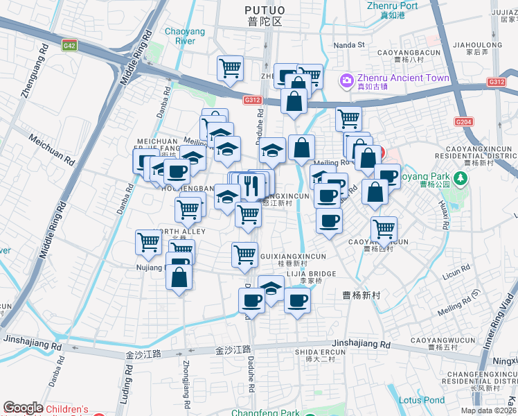 map of restaurants, bars, coffee shops, grocery stores, and more near in 