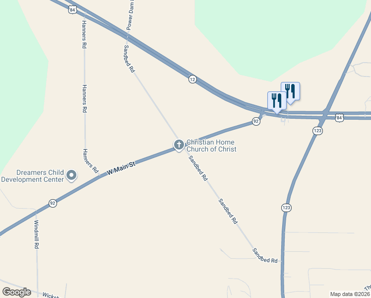map of restaurants, bars, coffee shops, grocery stores, and more near Sandbed Rd in Newton