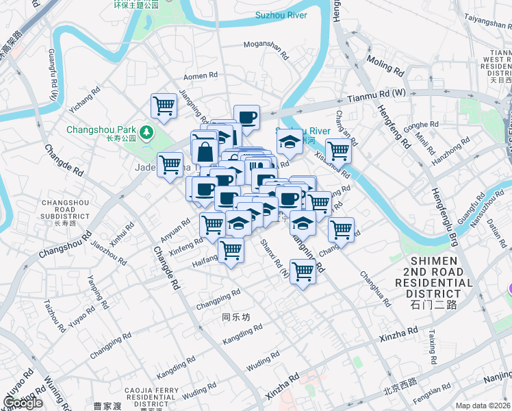 map of restaurants, bars, coffee shops, grocery stores, and more near in 