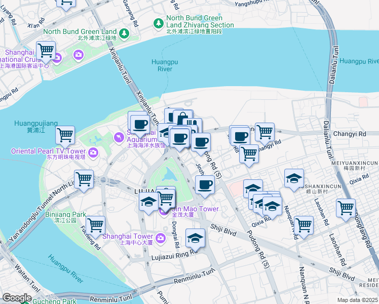 map of restaurants, bars, coffee shops, grocery stores, and more near in 