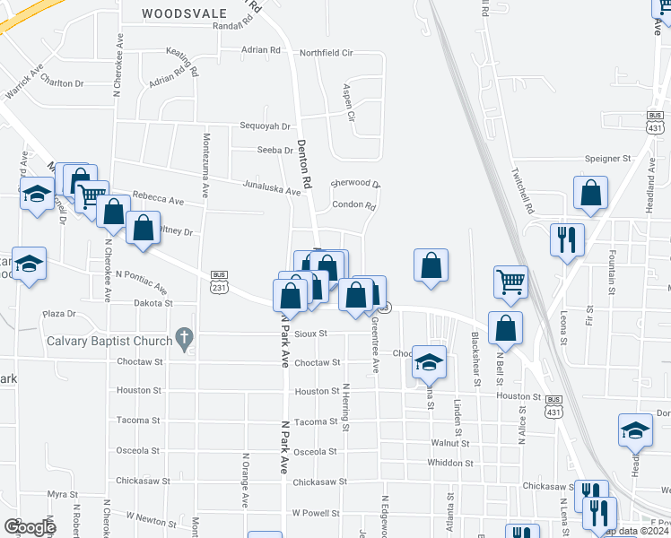 map of restaurants, bars, coffee shops, grocery stores, and more near 1203 Sturgeon Court in Dothan