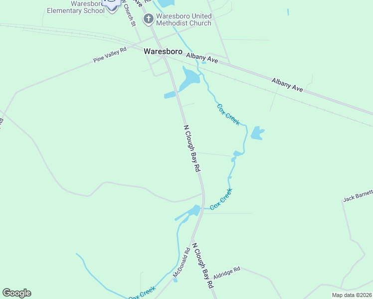 map of restaurants, bars, coffee shops, grocery stores, and more near 2375 North Clough Bay Road in Waycross