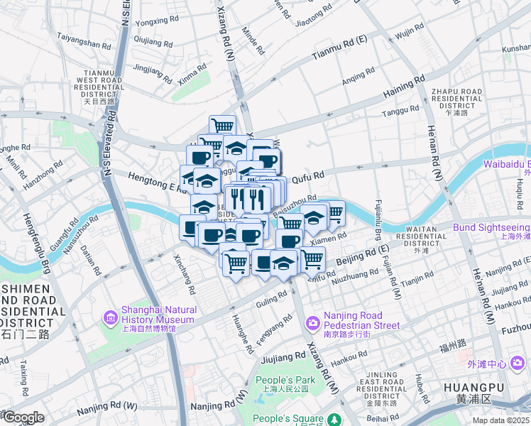 map of restaurants, bars, coffee shops, grocery stores, and more near in 
