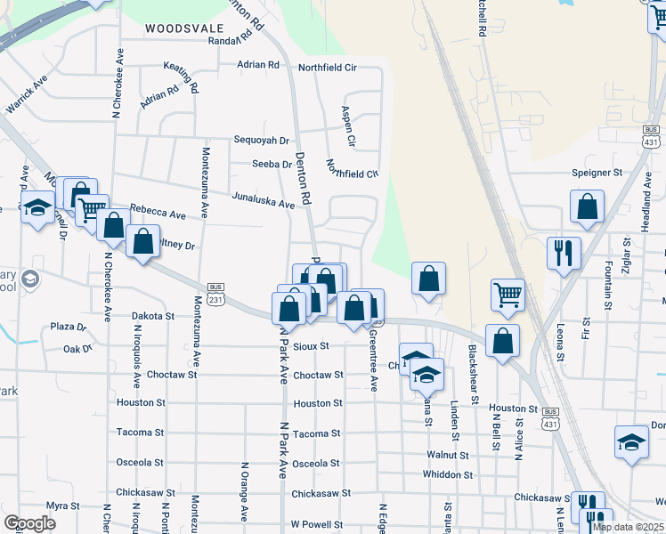 map of restaurants, bars, coffee shops, grocery stores, and more near 1203 Sturgeon Court in Dothan