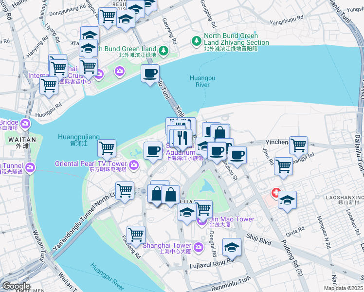 map of restaurants, bars, coffee shops, grocery stores, and more near in 