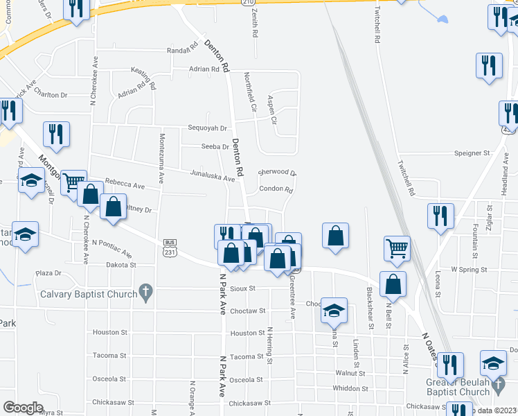 map of restaurants, bars, coffee shops, grocery stores, and more near 1404 Greenwood Drive in Dothan