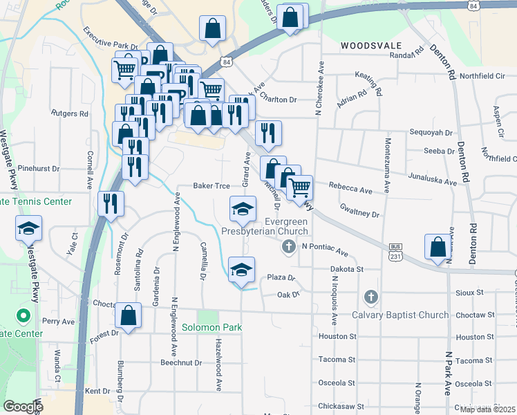 map of restaurants, bars, coffee shops, grocery stores, and more near 600 Girard Avenue in Dothan