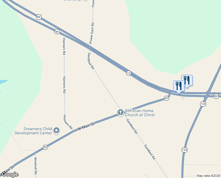 map of restaurants, bars, coffee shops, grocery stores, and more near 10055 Sandbed Road in Newton