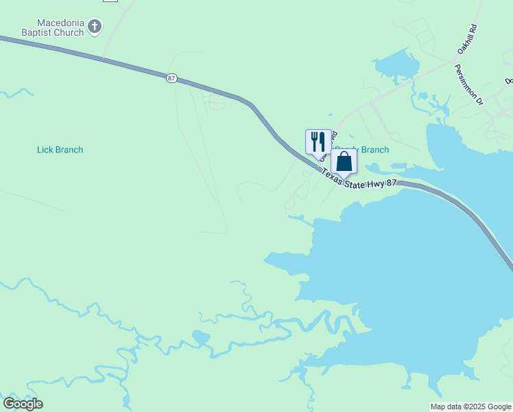 map of restaurants, bars, coffee shops, grocery stores, and more near 571 Six Mile Village in Hemphill