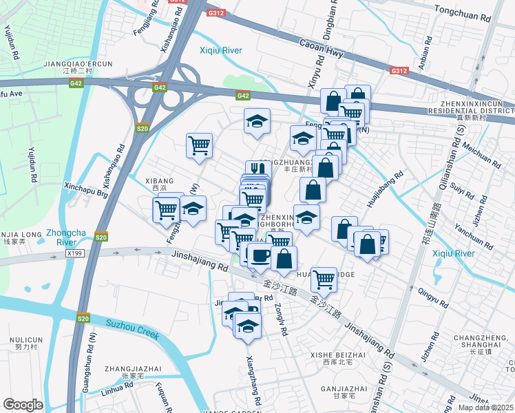 map of restaurants, bars, coffee shops, grocery stores, and more near in 
