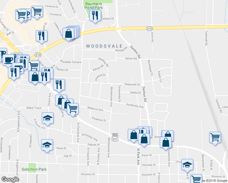 map of restaurants, bars, coffee shops, grocery stores, and more near 1506 Montezuma Avenue in Dothan