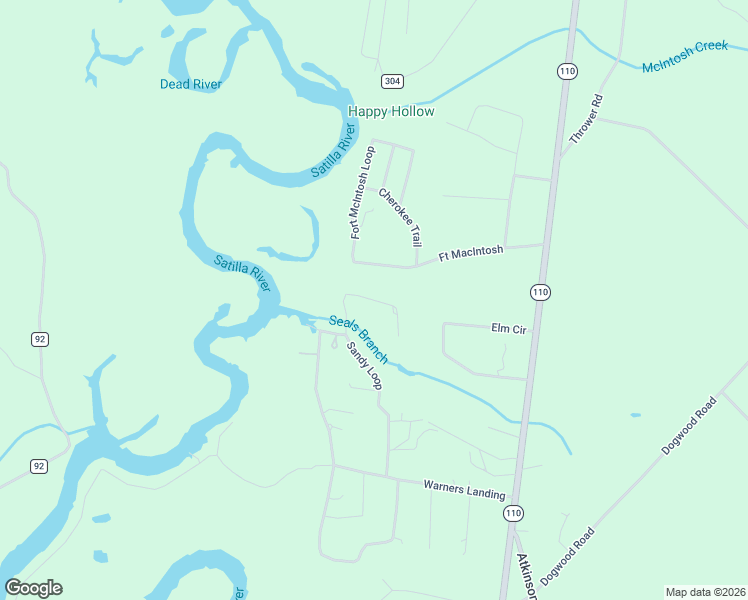 map of restaurants, bars, coffee shops, grocery stores, and more near Blueberry Drive in Brantley County